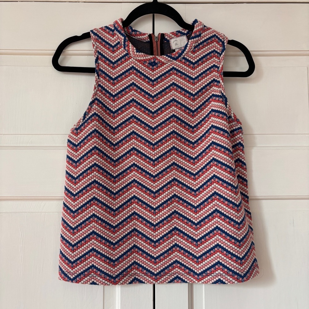 Anthropologie Postmark 9-H15 StCL Zig Zag Top Pink Chevron Dot Womens Size Small - Picture 3 of 12